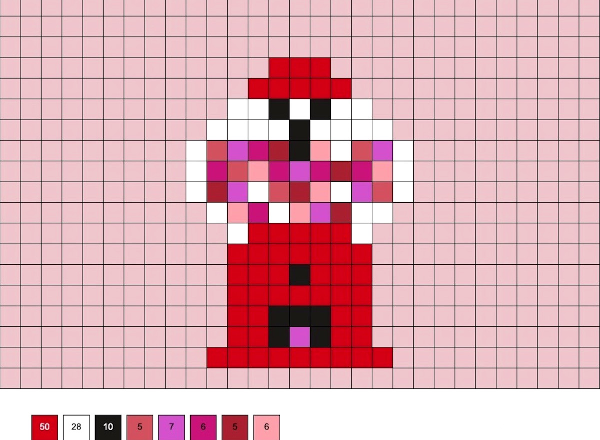 Valentine's Day perler bead gumball machine