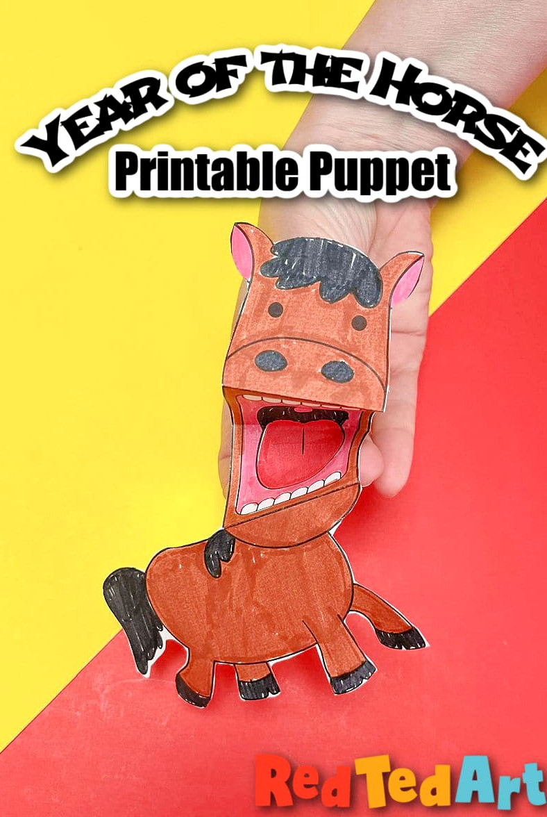 year of the horse paper puppet