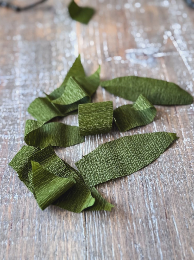 green paper leaves