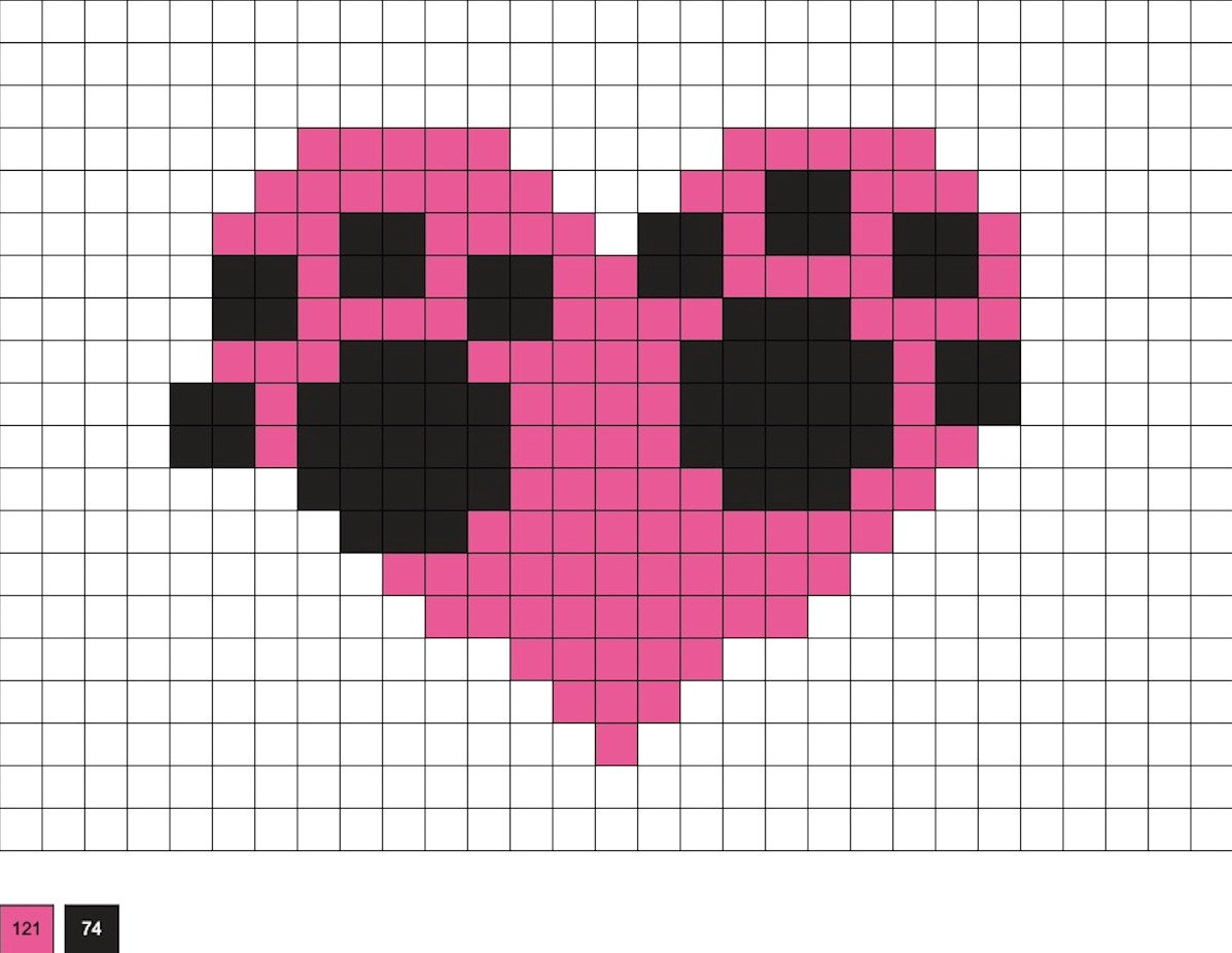 heart with paw prints perler beads