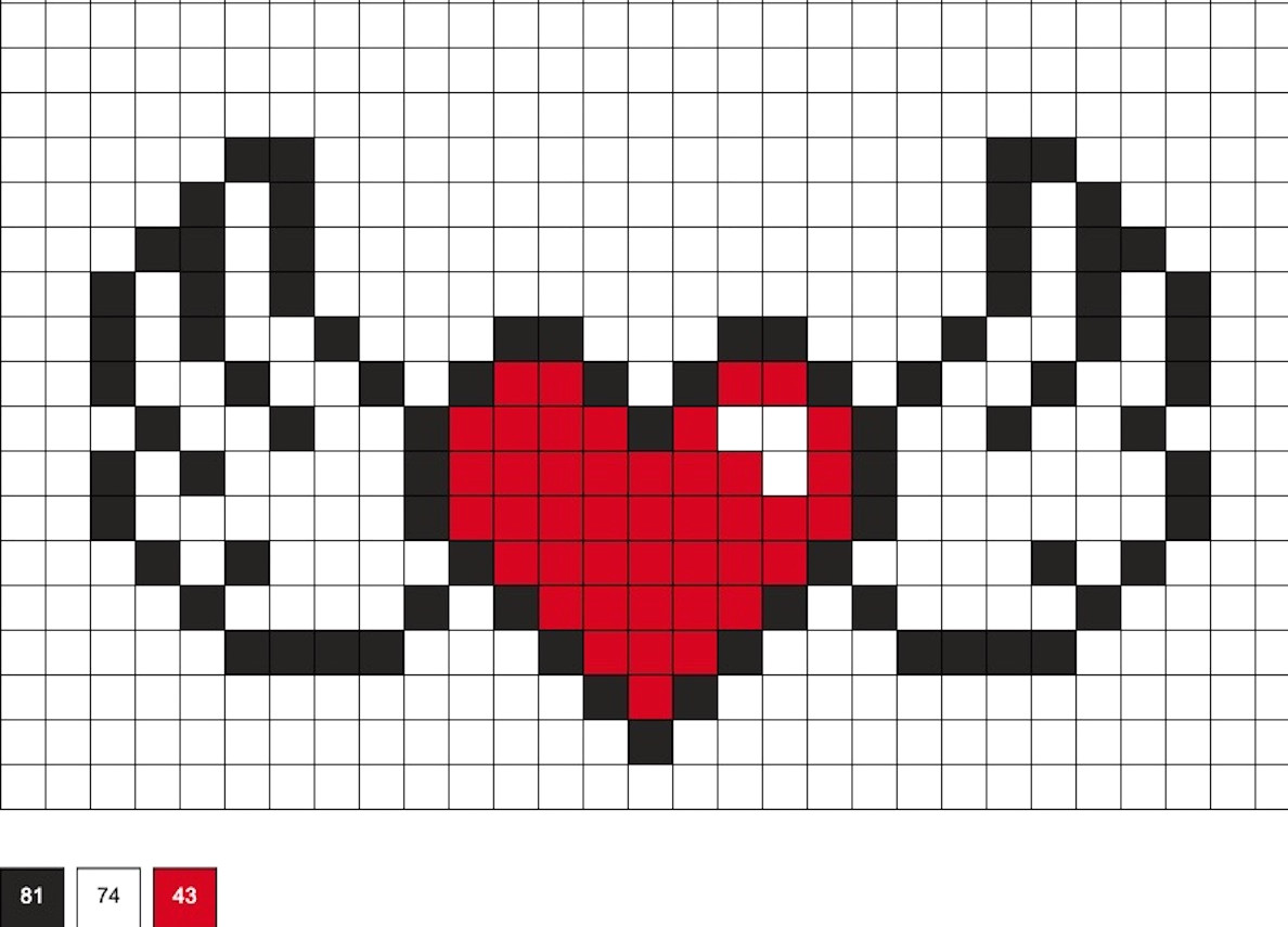 heart with wings perler beads