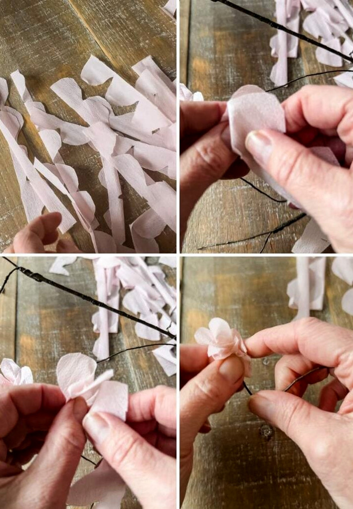 steps to making paper blossom