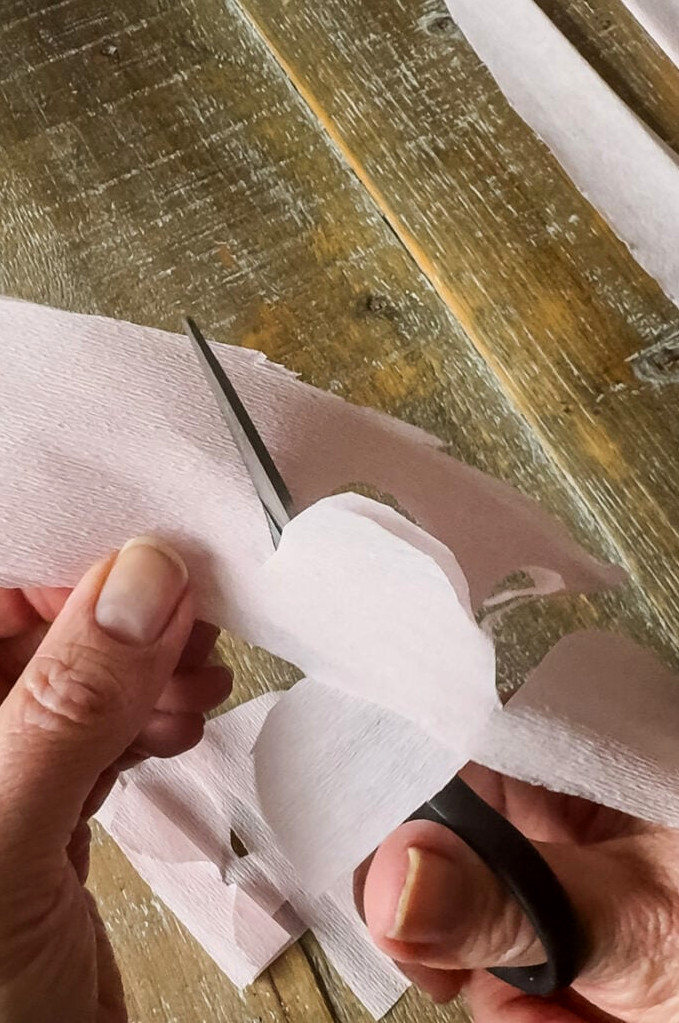cutting crepe paper