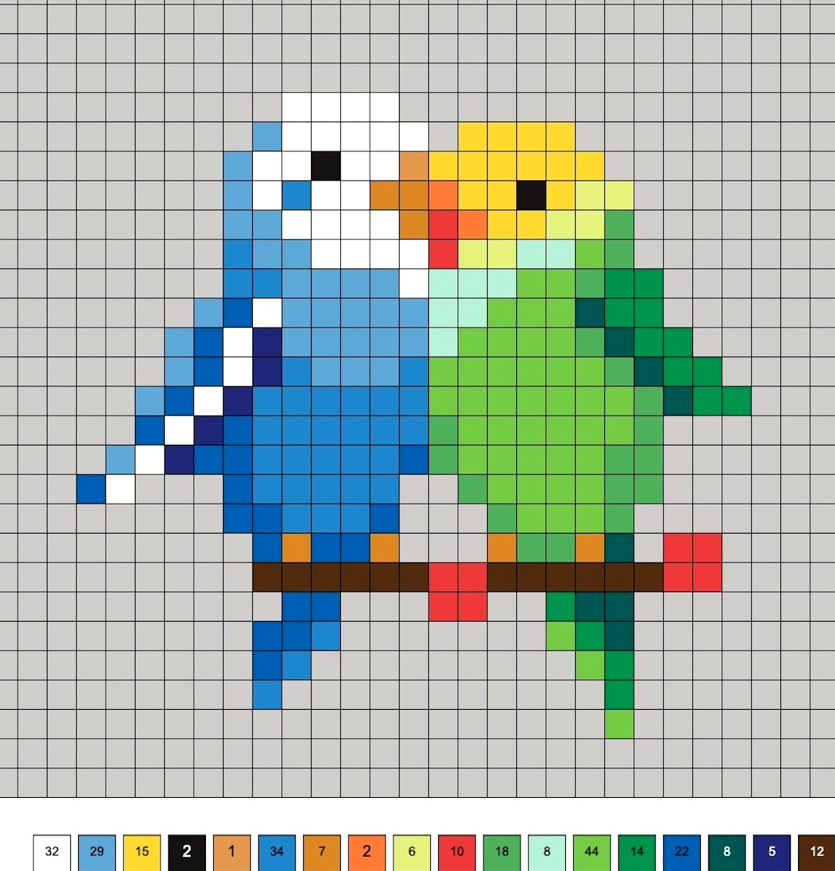 parakeet love perler beads