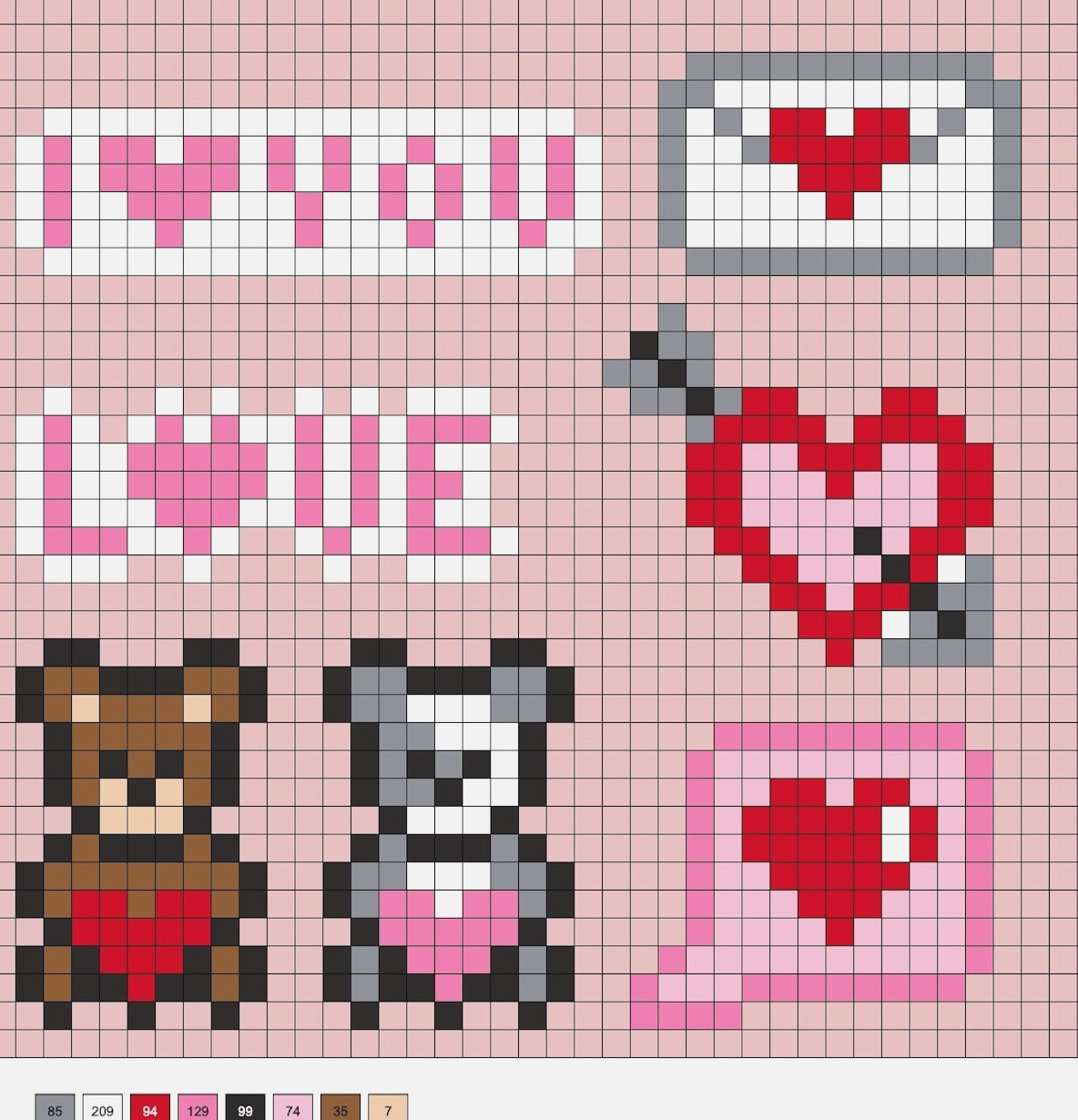 perler beads valentine's day