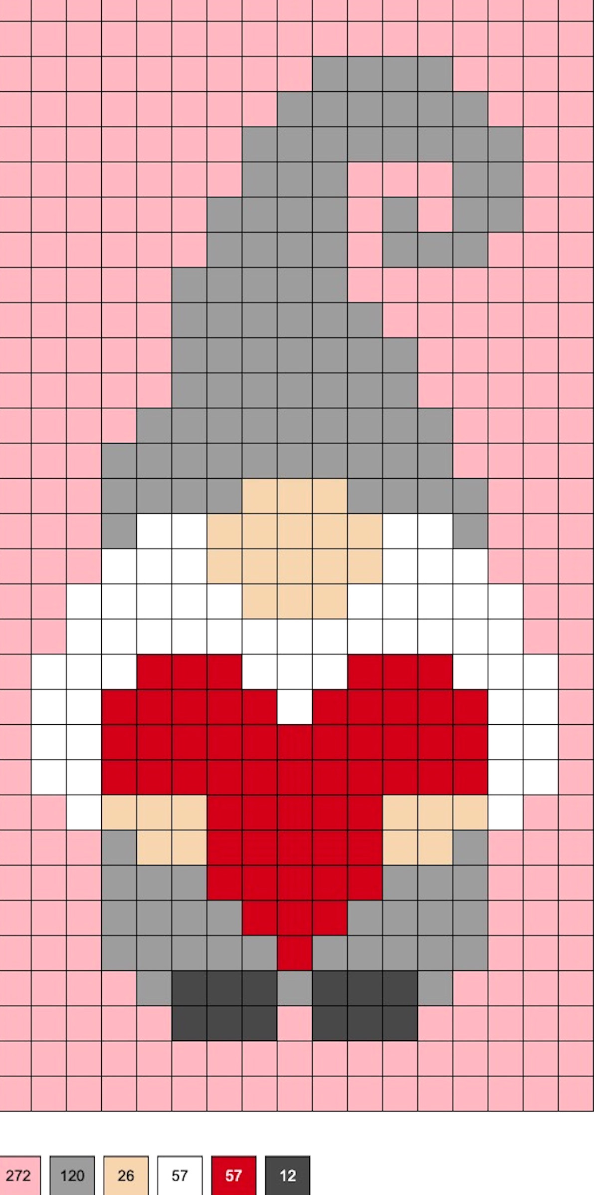 valentine gnome perler beads