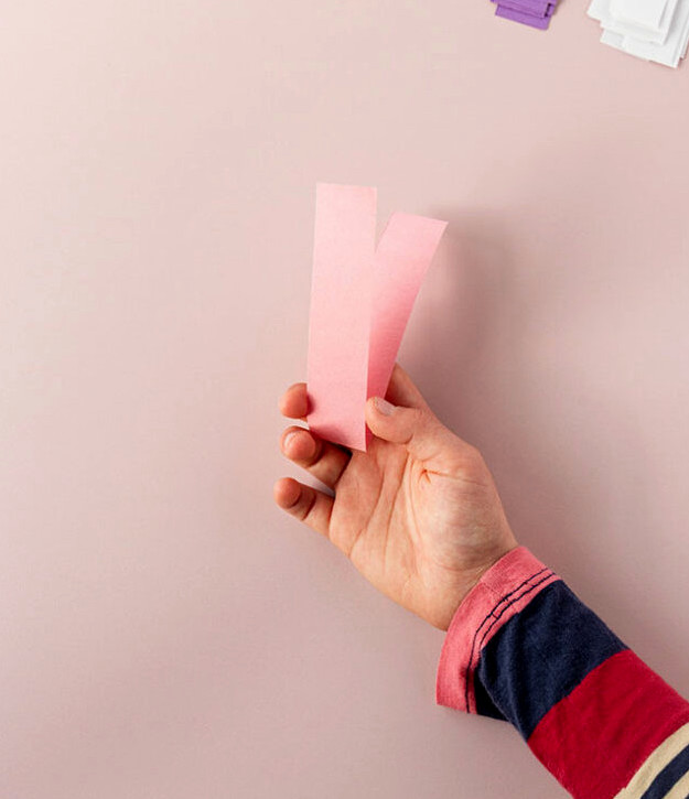 Fold strip in half