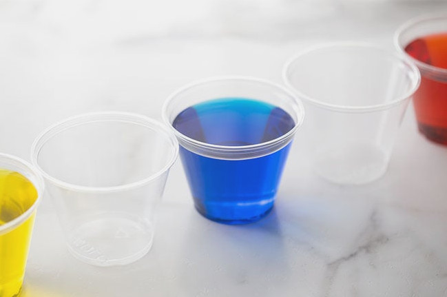 Line up Cups to Make Rainbow