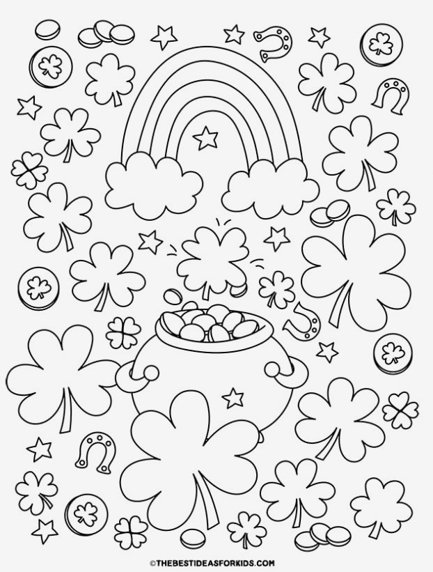 Shamrock Designs Coloring Page
