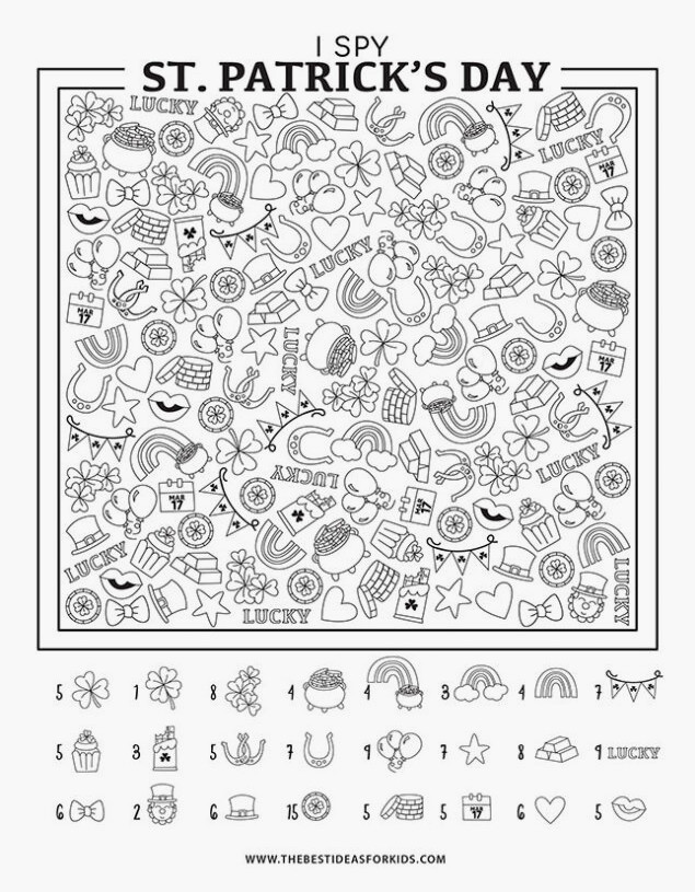 St Patrick's Day I Spy Free Printable
