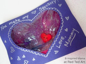 You Make My Heart Squishy Kids Valentine Card - B-Inspired Mama at Red Ted Art