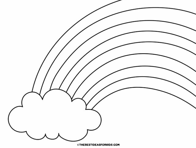 large rainbow coloring page