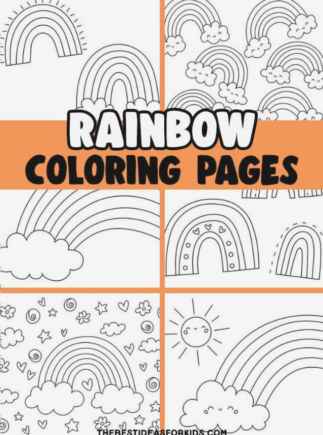 rainbow coloring page pin