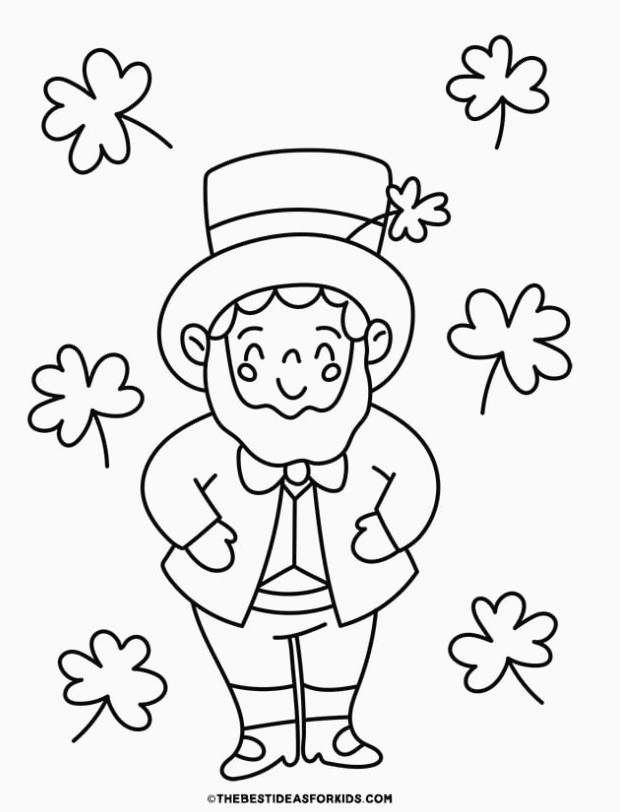 shamrock leprechaun coloring page