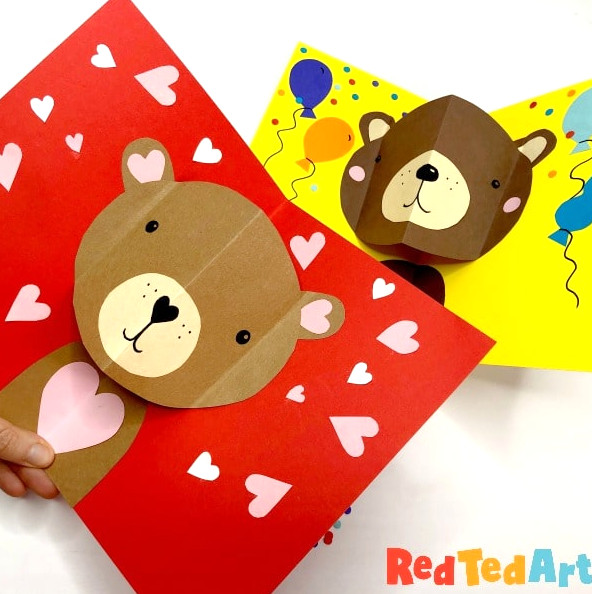 pop up valentines bear card