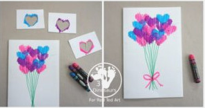 Oil Pastel Heart Cards for Valentine's Day or Mother's Day