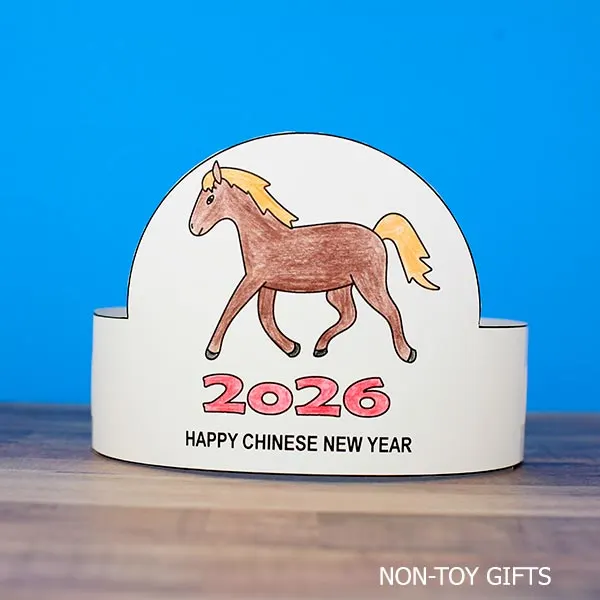 2026 Chinese New Year Horse paper hat craft for kids