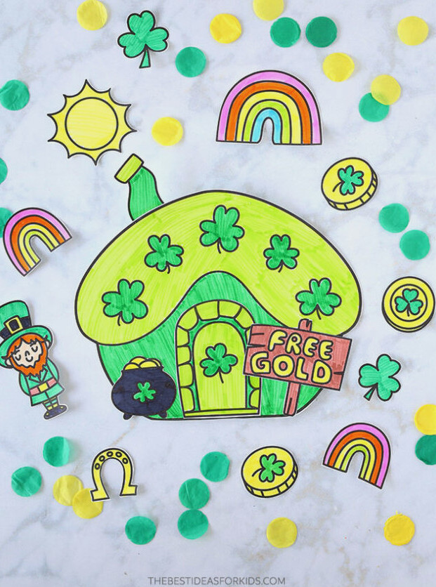 Complimentary Golden Leprechaun House Craft