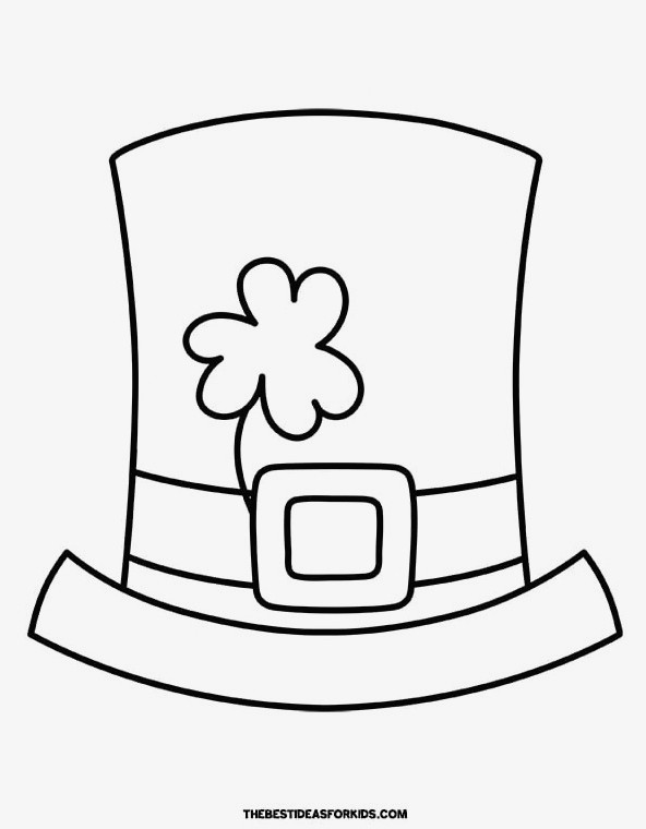 Leprechaun Hat to Color Template