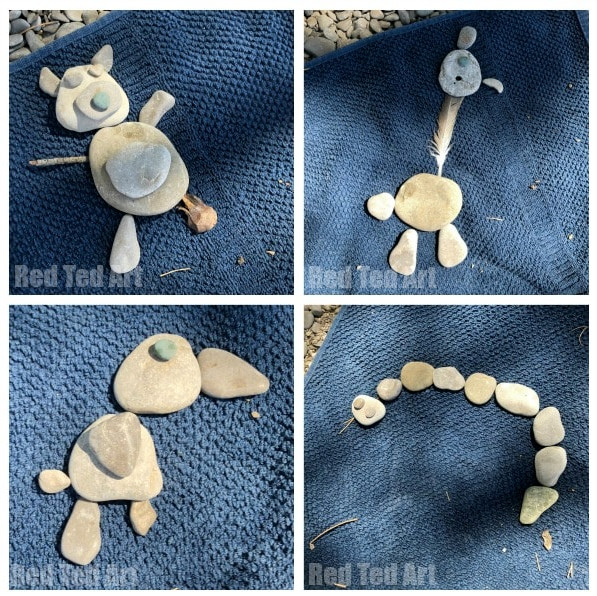 Loose Parts Nature Art - create Pebble Art with Kids this summer. Fun Rock Crafts for kids of all ages! #summer #natureart #looseparts #rocks #pebbles #beach