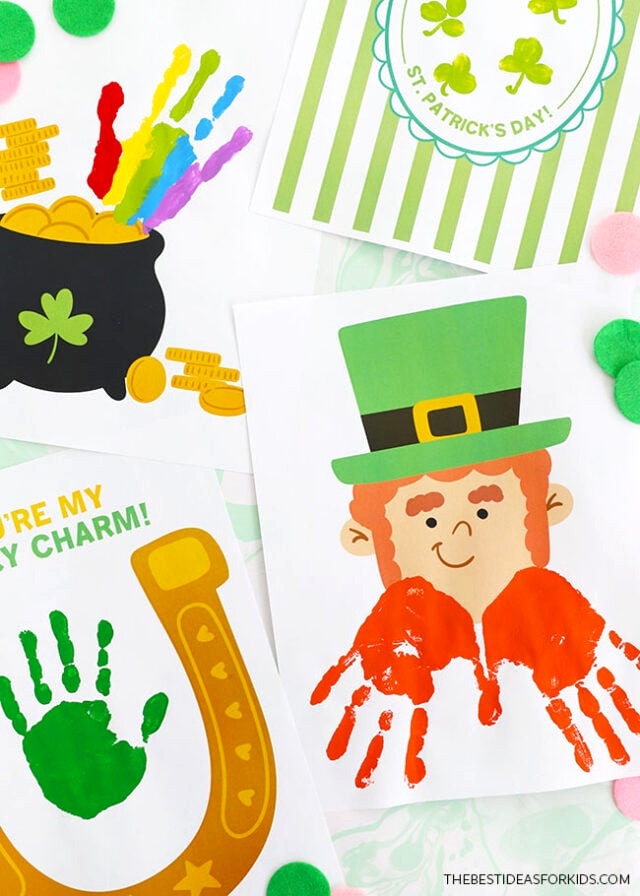 Rainbow Handprint Art for St Patricks Day