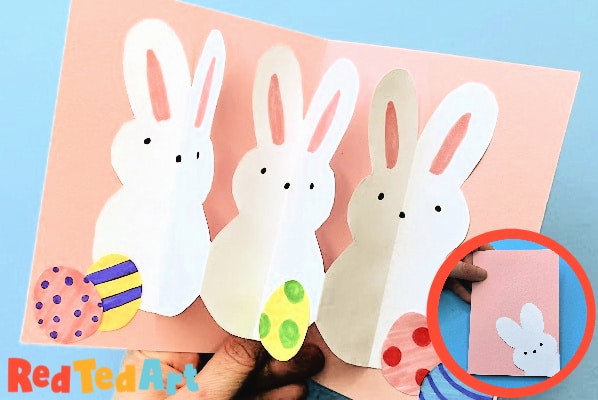 cheerful pop up bunny