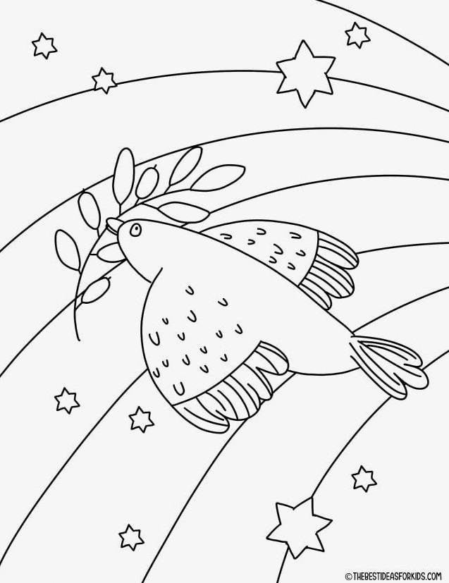 Dove Coloring Page for Hanukkah