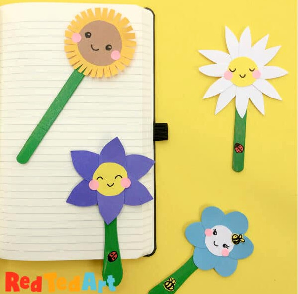 Simple flower bookmarks for Mom or teacher presents