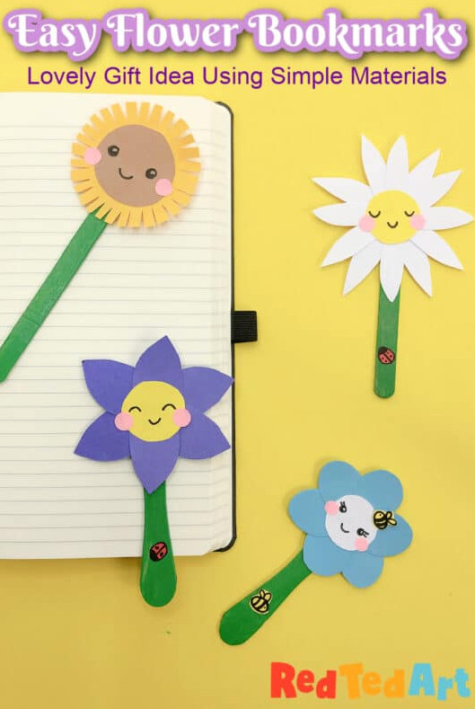 Mother's Day Gift ideas - flower bookmarks