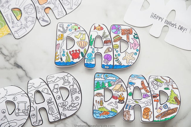 Printable Father's Day Card to Color