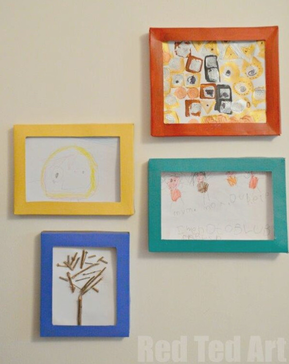 cereal box frame art storage