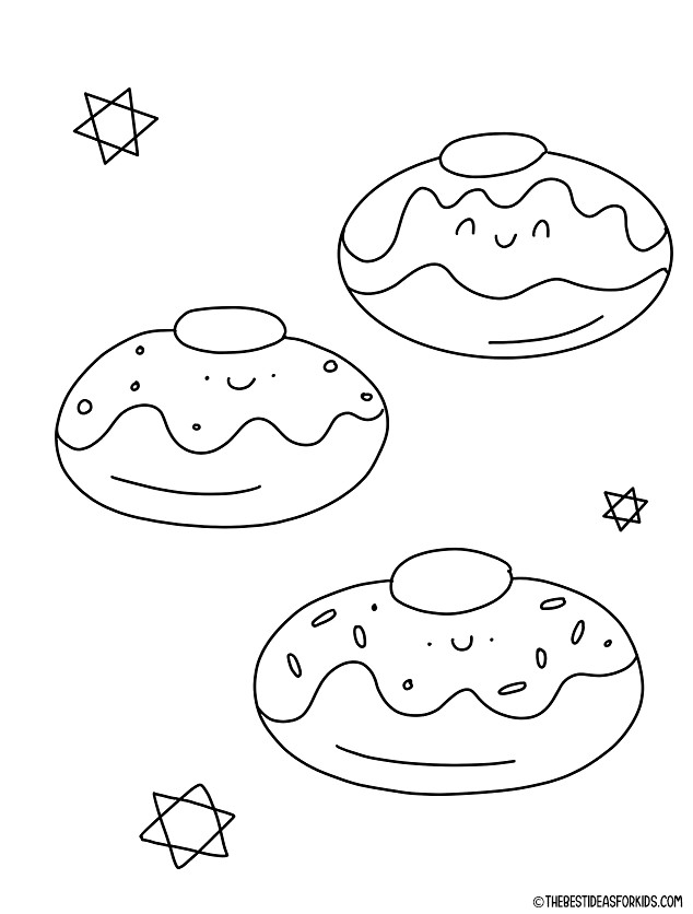 Sufganiyot Coloring Page