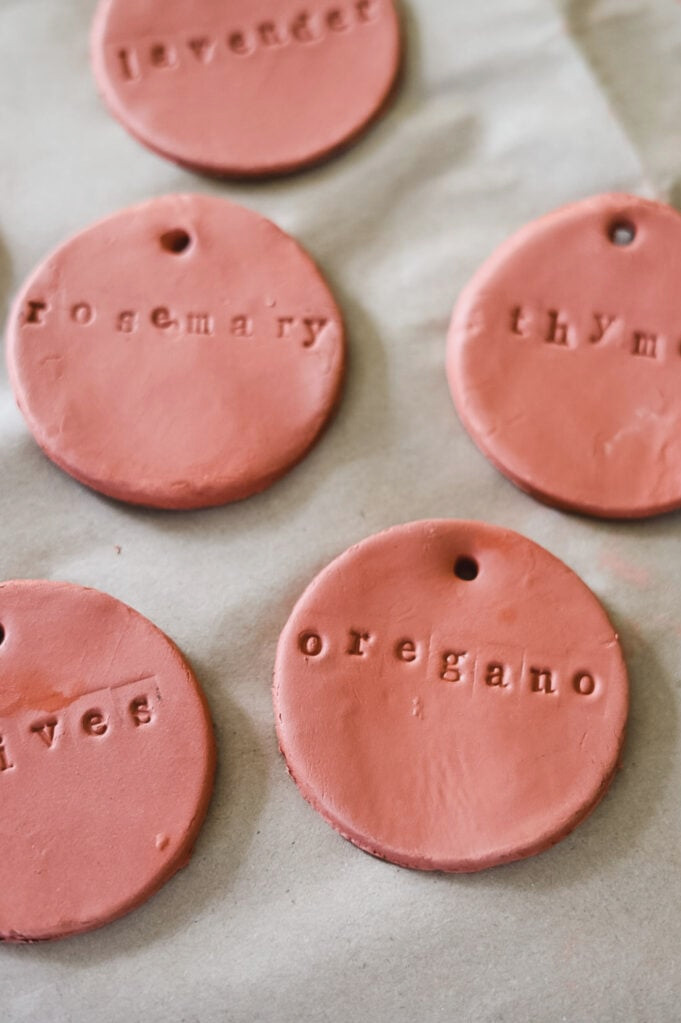 clay plant markers