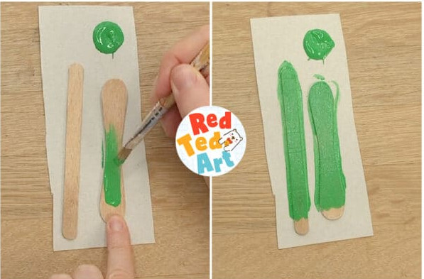 decorate your popsicle sticks in green