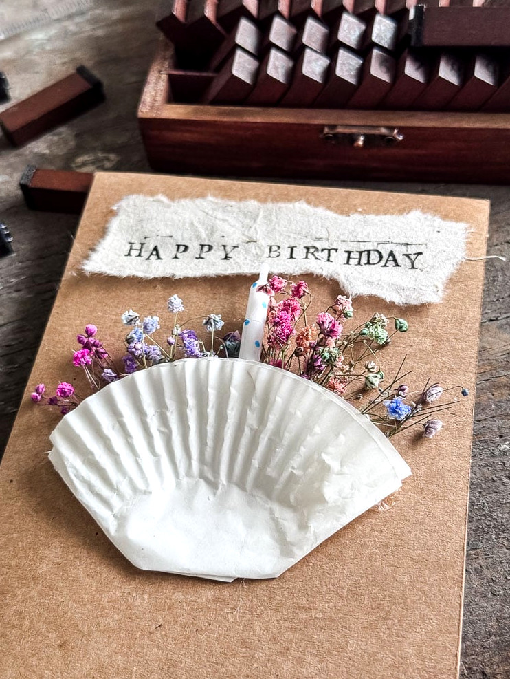 cupcake birthday card that has been handmade