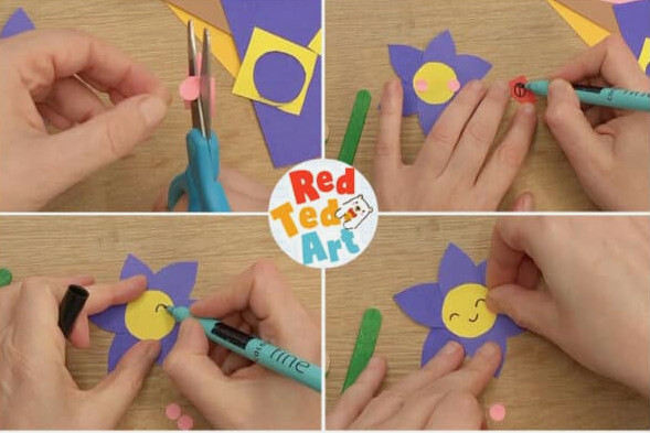 add kawaii flower face