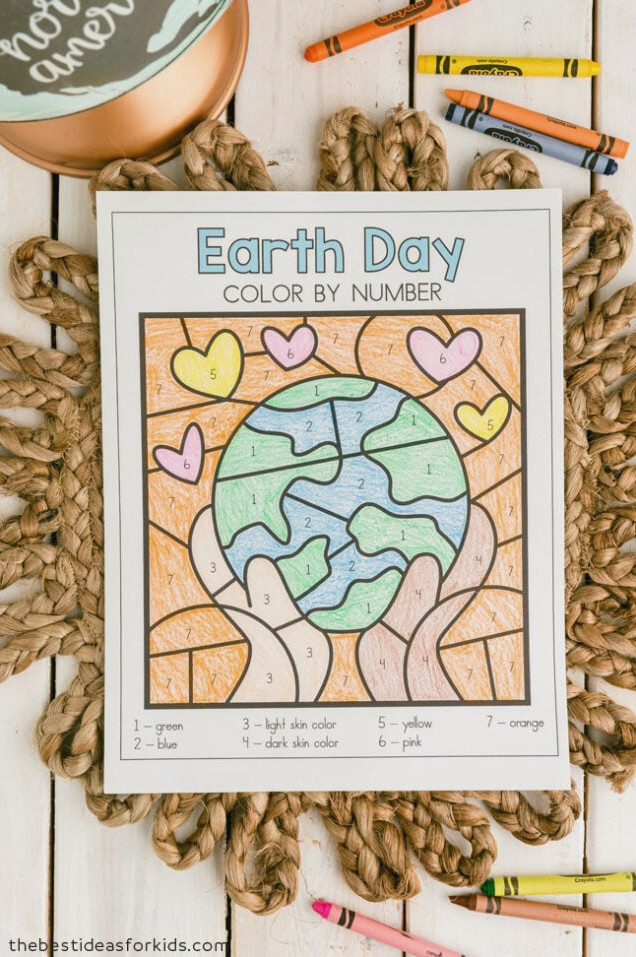 Earth Day Color by Number Worksheets