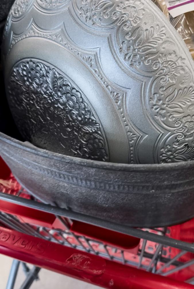 thrift store carriage filled with finds