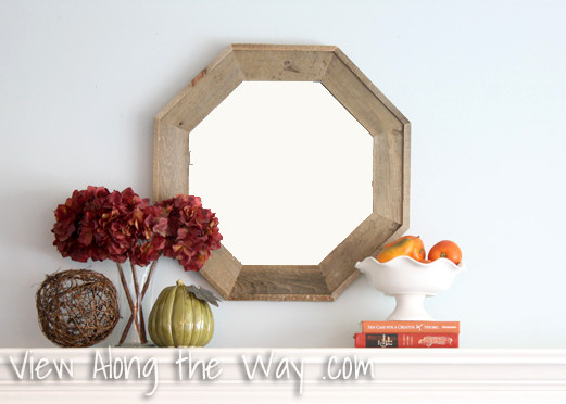 DIY reclaimed timber octagonal mirror