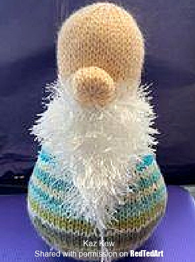 sew on the gnomes beard and hat