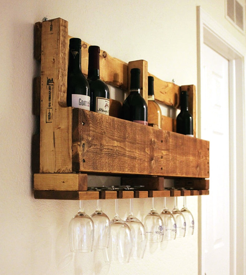 pallet wood wine rack