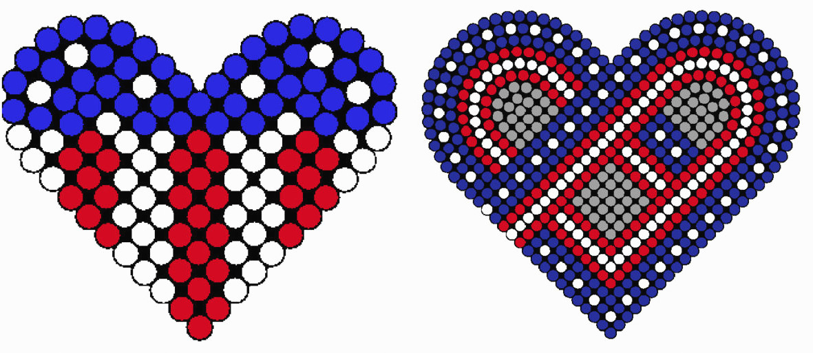 4th of july heart perler patterns