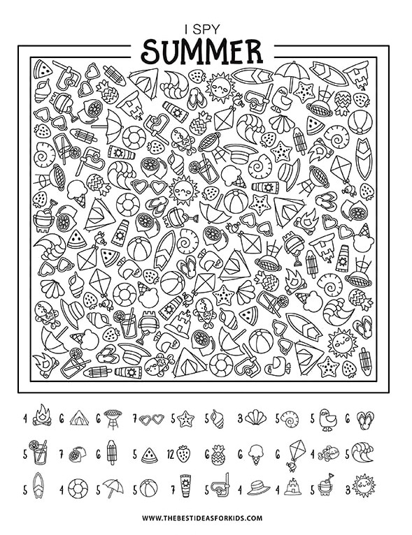 Free Printable Summer I Spy Sheet