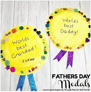 finished father's day paper plate medals to make