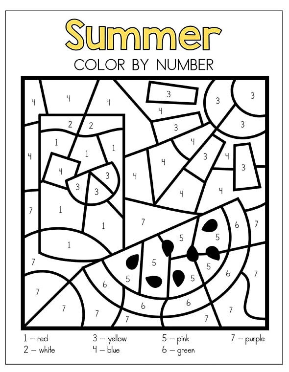 Summer Food Color by Number