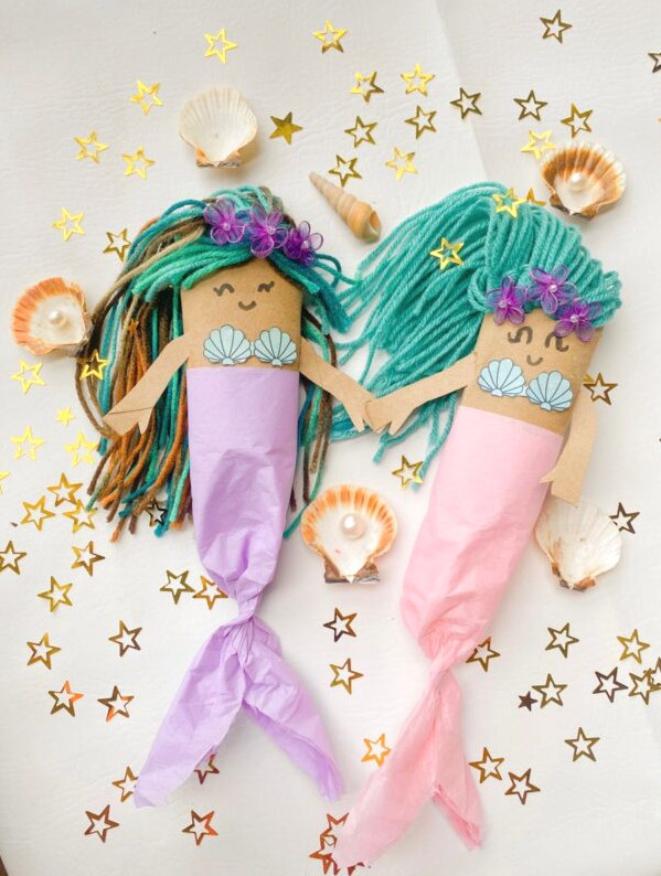 toilet paper roll mermaids