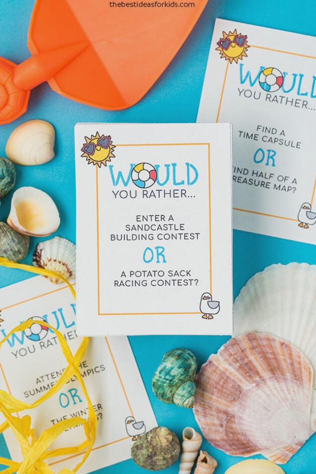 Would You Rather Summer Cards for Kids