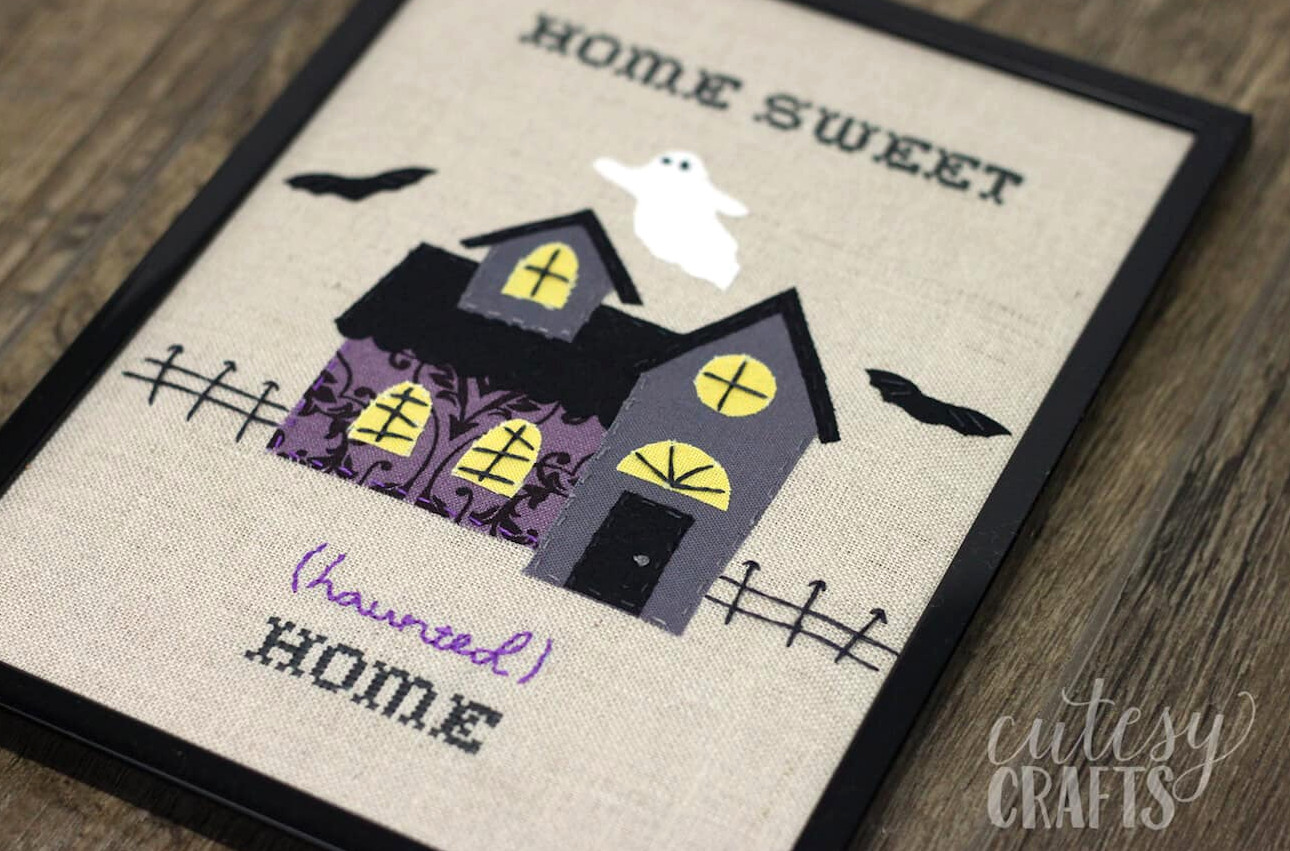 Home Sweet Haunted Home Halloween Embroidery