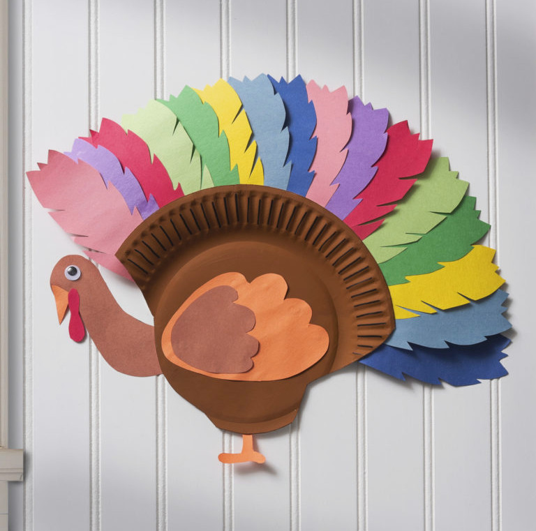 turkey made from a paper plate
