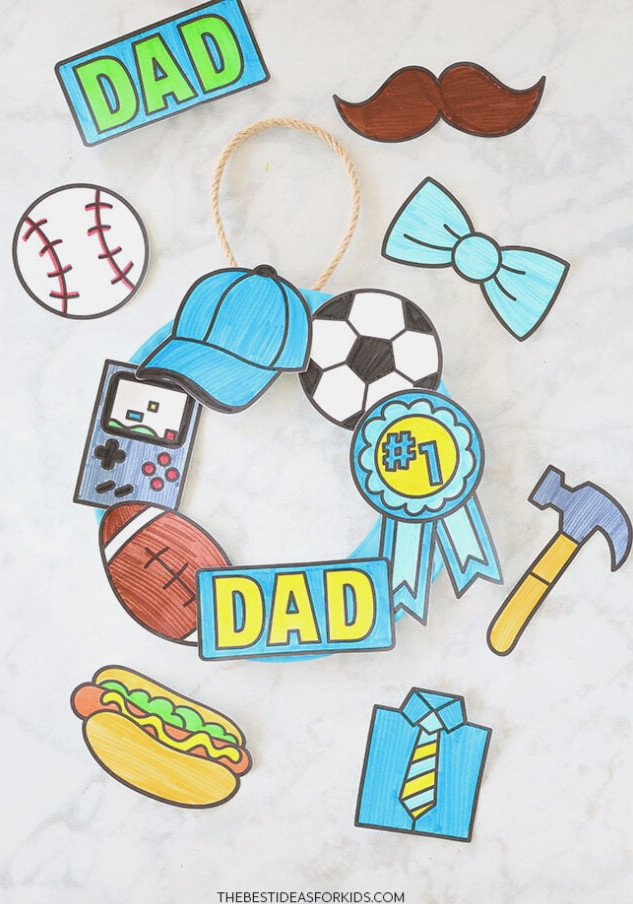 Father's Day Paper Plate Wreath Craft